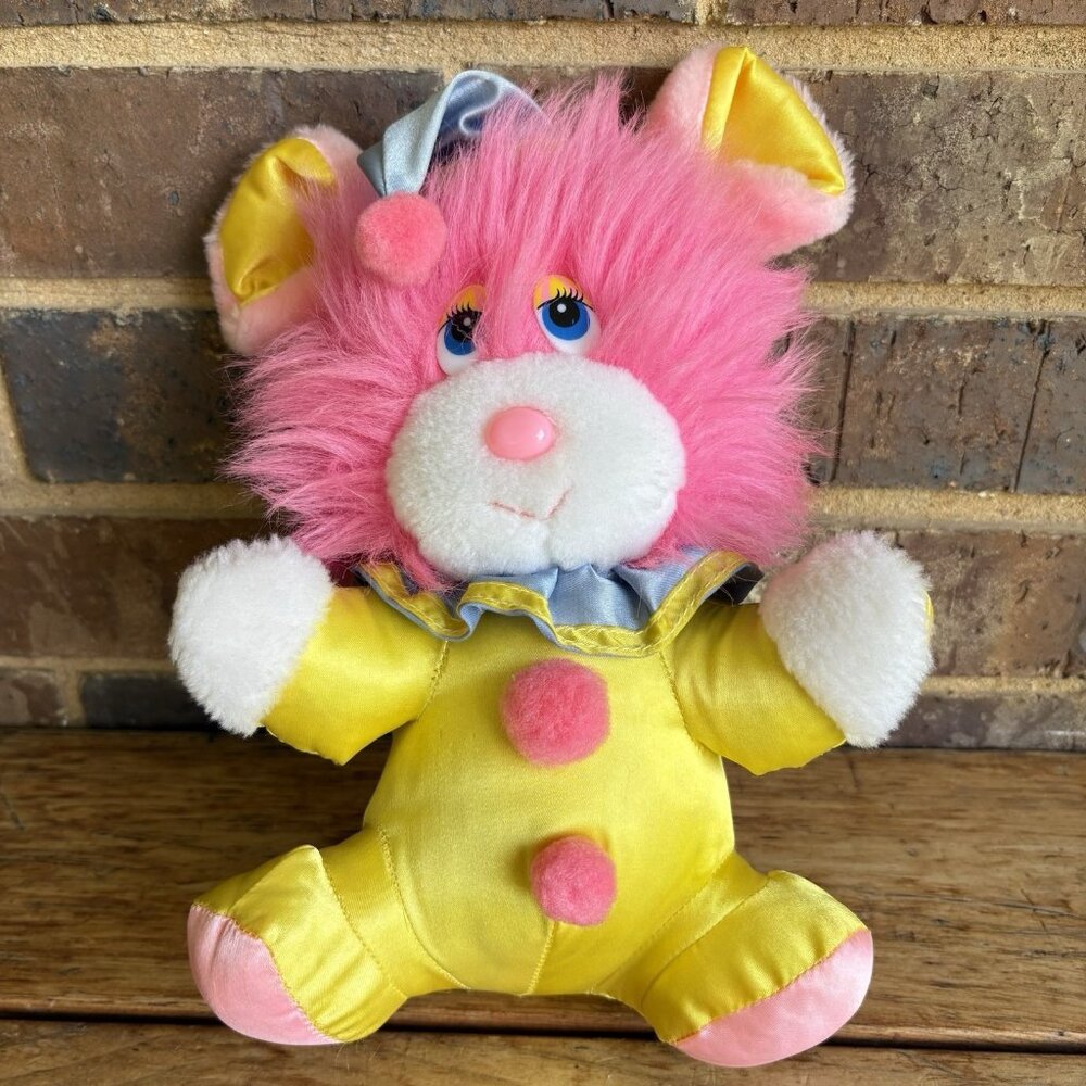 1983 American Greetings Amtoy Pink Mouse Yellow Clown Suite Plush Toy